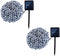 2 Pack 100 LED Solar String Lights 42ft 8 Modes Outdoor Waterproof Lights for Garden, Tree, Yard, Christmas, Wedding, Party (White)