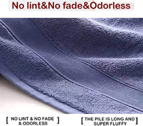 Bathroom Hand Towels (14x30 inch), Home Soft 100% Cotton Super Soft Highly Absorbent Hand Towels for Bath, Hand, Face, Gym and Spa (Blue-4ack)