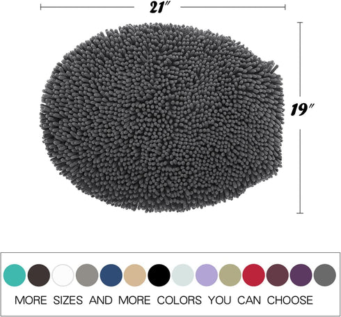 MAYSHINE Seat Cloud Bath Washable Shaggy Microfiber Standard Toilet Lid Covers for Bathroom (Standard Lid, Charcoal Gray)