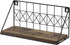 Snughome Floating Shelves Wall Mounted Set of 2, Modern Black Wire Metal Wood Wall Storage Organizer Display Shelf, Rustic Wood Wall Storage Shelves for Bedroom, Living Room, Bathroom, Kitchen