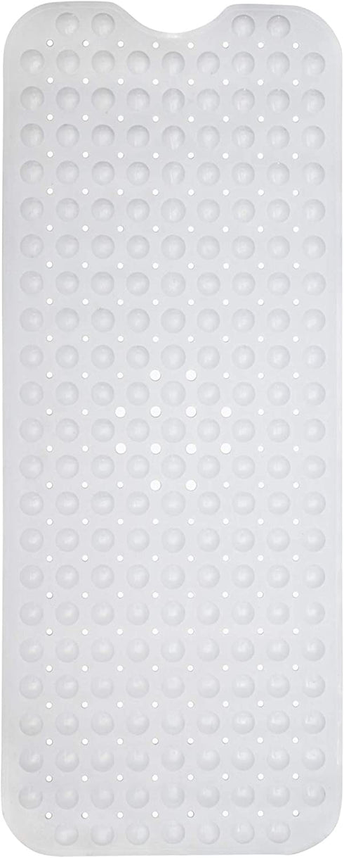 ENKOSI Bath Mat - Large Non Slip Bathtub & Shower Mat - Extra Long 40 x 16 Inch Bathroom Mats for Tub Nonslip Anti Slip Bathmats (40x16 White 1-Pack)