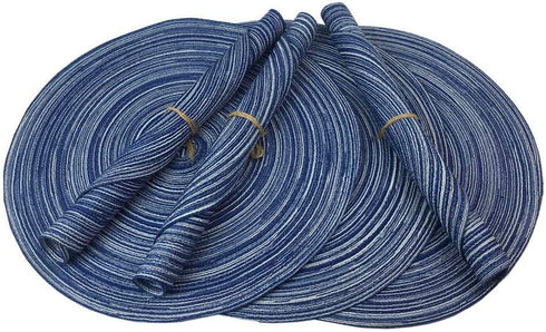 Red-A?Placemats,Round Placemats for Dining Table Set of 6 Woven Heat Resistant Non-Slip Kitchen Table Mats Diameter 14 inch(Blue)