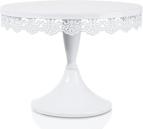 TRSPCWR White Cake Stand 10in , Metal Dessert Display Stands Cupcake Holder, Decor for Wedding, Birthday, Party, Round