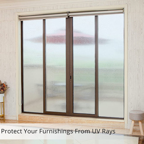 FEOMOS Rain Glass Window Film UV Blocking Removable Window Sticker Static Cling Film Vinyl Decorative Glass Film for Windows Doors Privacy Non Adhesive 23.6 x 78.7 inches
