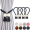 Porlau 4 Pack Navy Magnetic Curtain Tiebacks Cotton Hand Woven Tieback Holdback Decorative Tie Backs for Drapes with Durable Wooden Buckle No Tools Required