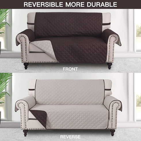 RHF Reversible Loveseat Covers for Dogs, Couch Covers for Dogs, Loveseat Cover for Dogs,Pet Cover for Loveseat, Loveseat Slipcover&Love Seat Couch Covers,Machine Washable(Loveseat:Chocolate/Beige)