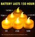 YIWER Tea Lights LED Tea Light Candles 150 Hours Pack of 50 Realistic Flickering Bulb Battery Operated Tea Lights for Seasonal Festival Celebration Electric Fake Candle in Warm Yellow