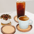 Drink Coasters,4 Cup Coasters for Drinks Absorbent Cork Coasters Set,Natural Wood Stackable Reusable Coasters for Home Office Coffee Bar Table,Rustic Housewarming Gifts for New Home Friends (4 Pack)