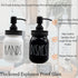 UrbanVillage Farmhouse Soap Dispenser Set - Glass Dish and Hand Soap Dispenser with Stainless Steel Liquid Pump - Cute Mason Jar for Your Kitchen - Glossy Black and White Farmhouse Decor