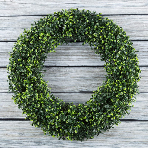 19.5-Inch Artificial Boxwood Wreath for Front Door Home Decor by Pure Garden