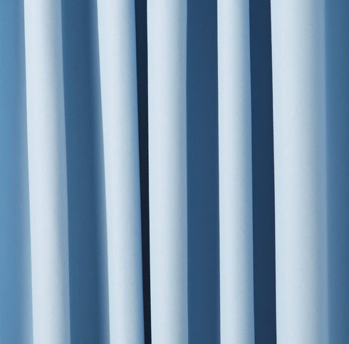 Amazon Basics Room Darkening Blackout Window Curtains with Tie Backs Set - 52 x 63-Inch, Light Blue, 2 Panels