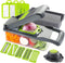 KEOUKE Vegetable Chopper Slicer Dicer - 12 -in -1 Onion Chopper Fruits Cutter Mandoline Slicer Food Chopper/Cutter with 7 Stainless Steel Blades, Adjustable Slicer & Dicer with Storage Container