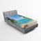Ambesonne Ocean Fitted Sheet, Panoramic View of Tropical Sandy Beach Exotic Vacation Theme Print, Soft Decorative Fabric Bedding All-Round Elastic Pocket, Twin Size, Brown Turquoise