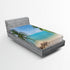 Ambesonne Ocean Fitted Sheet, Panoramic View of Tropical Sandy Beach Exotic Vacation Theme Print, Soft Decorative Fabric Bedding All-Round Elastic Pocket, Twin Size, Brown Turquoise