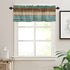 Teal Turquoise Curtain Valance for Windows/Living Room/Kitchen/Bathroom/Farmhouse, Rustic Wood Board Green Brown Short Rod Pocket Tier Curtain Window Treatment, 1 Panel 54x18