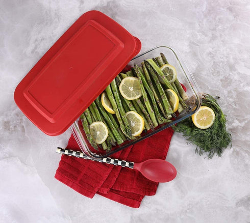 Bovado USA 7" x 12" Inch Glass Oven Baking Dish | High-Grade Borosilicate Glass | 2.3 Qt Capacity with Airtight Premium Plastic Lid | Nonstick, Dishwasher Safe, Freezer-to-Oven Oblong Casserole Pan