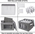 Stemware Storage Box with dividers, China Storage Containers Wine Glass Storage Containers with Lids and handles, Holds 12 Wine Glasses or Crystal Glassware (Grey)