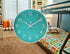 Modern Simple Wall Clock Indoor Non-Ticking Silent Sweep Movement Wall Clock for Office, Bathroom, Living Room Decorative 10 Inch Teal