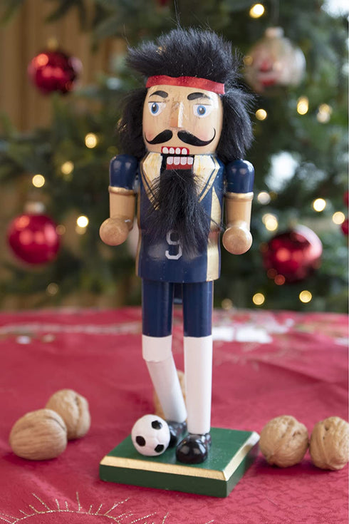 Clever Creations Soccer Player 10 Inch Traditional Wooden Nutcracker, Festive Christmas D©cor for Shelves and Tables