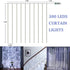 SUPERNIGHT LED Curtain Lights, Window Curtain Twinkle String Lights for Patio,Bedroom, Wedding, Party, Thanksgiving Day, Christmas Decoration (9.8 x 9.8 ft, 300LEDs, 8 Modes, Timer, Cool White)