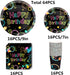 Glow Party Supplies-Complete Pack Glow Party Tableware Including Plates, Cups, Napkins for Glow Birthday, Roller Skating, Ice Skating,Dance Party Serves 16
