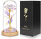 Artificial Flowers Rose Gift for Her - Light up Galaxy Rose Led Flower Dome Beauty Beast Rose Preserved Roses in Glass Dome Valentine's Day,Birthday,Mother's Day,Anniversary,Wedding Gifts Ideas