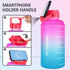 BuildLife Half Gallon Water Bottle - BPA Free Leakproof Water Jug Gradient Motivational Time Marker with Straw & Phone Holder Handle to Remind You Drink More Water