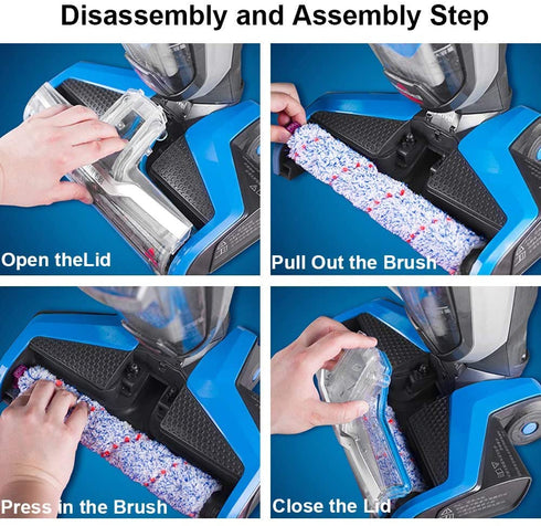 Dekiru Compatible with Bissell Crosswave 1 Pack 2306 Multi-Surface Pet Brush Roll + 1 Pack 1934 Area Rug Brush Roll + 2 Pack 1866 Vacuum Filter Replacement Kit + 1 Pack Multi-Surface 1868 Brush Roll