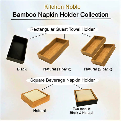 Bamboo Guest Towel Holder (9.75"x 5.50"x 2") Wooden Bathroom Napkin Tray Multipurpose Organizer & Accessory Drop Box - For Guest Bathroom, Dining Table, Kitchen Counter & Drawers