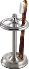 iDesign York Steel Divided Toothbrush Stand - 3.25" x 3.25" x 5.75", Brushed/Chrome