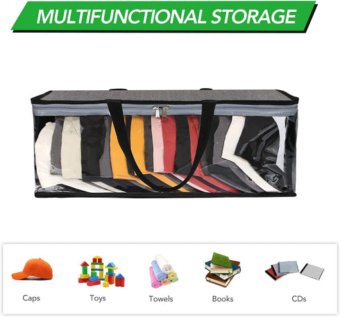 QTBOOM Hat Organizer Gray 2 Packs For Closet Cap Closet Organizer And Storage, Hat Storage For Baseball Caps, Hat Holder Rack With 2 Carry Handles Portable Cap Storage Bag, Hold Up To 40 Hats