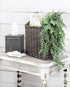 AuldHome Gray Washed Magazine / File Basket, Farmhouse Rustic Woven Willow Storage Basket