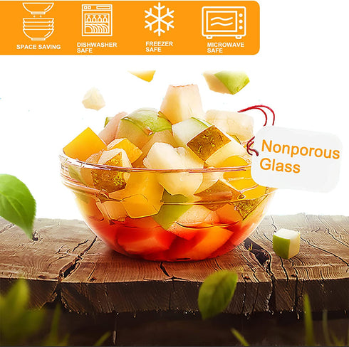 16 Pack 4 Inch Glass Ramekins Bowls, Farielyn-X Mini Glass Prep Dessert Bowls Small for Kitchen Prep, Dessert, Dips, and Candy Dishes or Nut Bowls