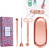 UCINNOVATE 4 in 1 Candle Accessory Set, Candle Wick Trimmer Candle Cutter, Candle Snuffer, Candle Wick Dipper, Storage Tray Plate, for Candle Lover, Thanksgiving, Christmas(Pink Gold)