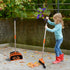 Perastra Long-Handled Broom & Dustpan Set, Upright Standing Dustpan & Super Long Handled Broom with Heavy Duty Bristles for Home Floor Sweeping (Black Orange)