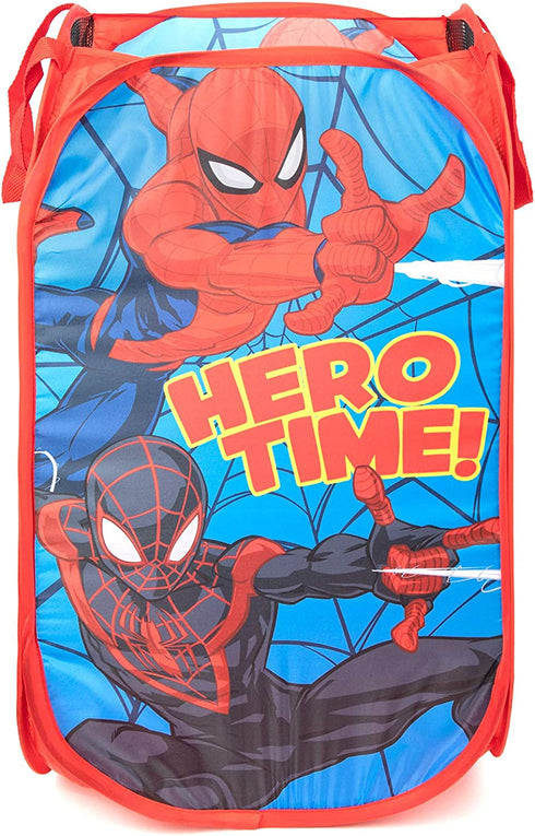 Jay Franco Marvel Spiderman & Miles Pop Up Hamper - Mesh Laundry Basket/Bag with Durable Handles (Official Marvel Product)