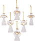 Sea Team Mini Sized Clear Glass Angel Ornaments for Christmas Tree Decorations, 60mm/2.36-inch, Set of 12 (Gold)