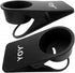 YOY 2 Pack Drink Cup Holder Clip - Table Desk Side Water Glass Beer Bottle Beverage Soda Coffee Mug Holder Cup Saucer Clip Design for Home Office, Black