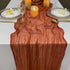 EH Linen Cheesecloth 13Ft Gauze Table Runner,Wedding Decor Arch Draping,Gauze Event Centerpiece Runner, Bridal Shower Runner (Terracotta, Large)