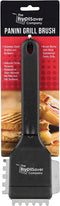 FryOilSaver Co. 90052 Panini Grill Brush - Commercial Electric Grill Stiff Bristle Brush - Stainless Steel Bristles with Hard Plastic Handle - 3 Different Scraper Heads - Heavy Duty Small Grill Brush