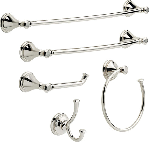 DELTA Cassidy Towel Hook, Robe Hook Polished Nickel Towel Holder for Bathroom, Bathroom Accessories, 79735-PN 3.88 x 2.50 x 3.88 Inches