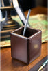 Dacasso Dark Brown Bonded Leather Pencil Cup