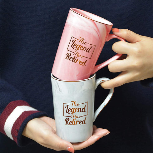 Retirement Gifts for Women Men -The Legend Has Retired Coffee Mug Funny Retirement Gifts for Coworker Friends Boss Dad Mom Teachers Nurse Retirement Mugs Tea Cups Presents for Retired Parents