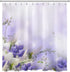 LB Pastel Flower Bouquet Ombre Background Shower Curtain Purple Floral Restroom Bathroom Curtains Hooks Durable Waterproof Fabric Curtain Set, 70 x 70 Inches