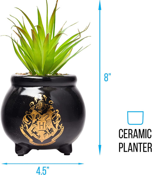 Silver Buffalo Harry Potter House Crest Decorative Artificial Faux Greenery Plant in Ceramic