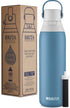 Brita Stainless Steel Water Filter Bottle, 20 Ounce, Blue Jay, 1 Count