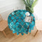 Tablecloth 60 inches Turquoise Blue Waterproof Washable Round Table Cloth Cover for Party Banquet Home Dinner Decor