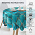 Tablecloth 60 inches Turquoise Blue Waterproof Washable Round Table Cloth Cover for Party Banquet Home Dinner Decor