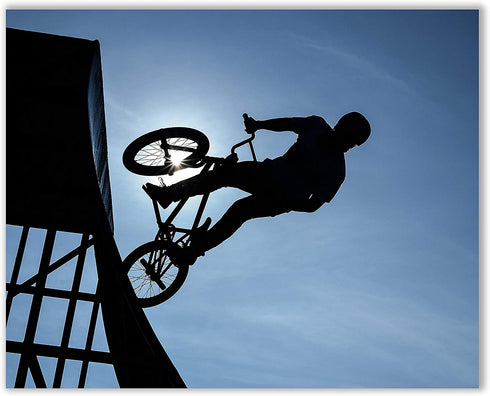 BMX Bicycle Wall Art Decor Prints - Set of 3 (8x10) Inch Poster Photos - Bike - Extreme Sports - Bedroom Gift Idea