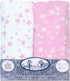 Frenchie Mini Couture Fitted Crib Sheets 100% Woven Cotton Fits Toddler Mattress, Pink Stars, 28 x 52in, 2-Pack
